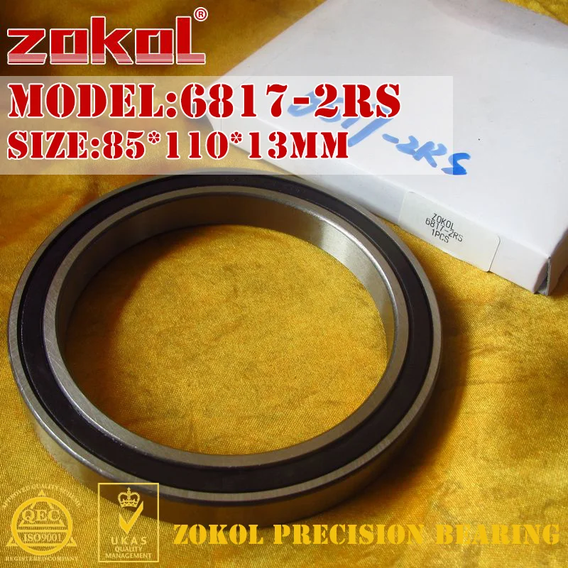 ZOKOL 6817 RS подшипник 2RS 1000817 (61817) шарикоподшипник с глубоким желобом 85*110*13 мм|bearing