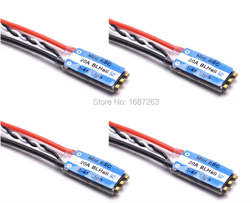 

Mini 20A BLHeli-S ESC BLHeli_S OPTO 2-4S Lipo For FPV Race Quadcopter 210mm QAV-X 214mm