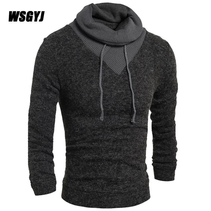 Sweater Pullover Men 2017 New Male Brand Casual Slim Sweaters Men Solid Color Hedging Turtleneck MenS Sweater XXL Y505