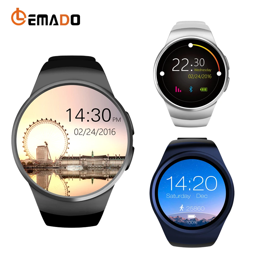 kw18 2g smart watch with sim card sync bluetooth 4.0 for ios android black