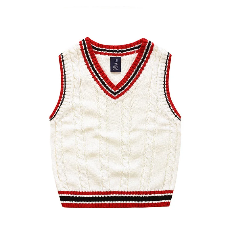Buy Cotton Kids Sweater Vest Solid Sleeveless Children