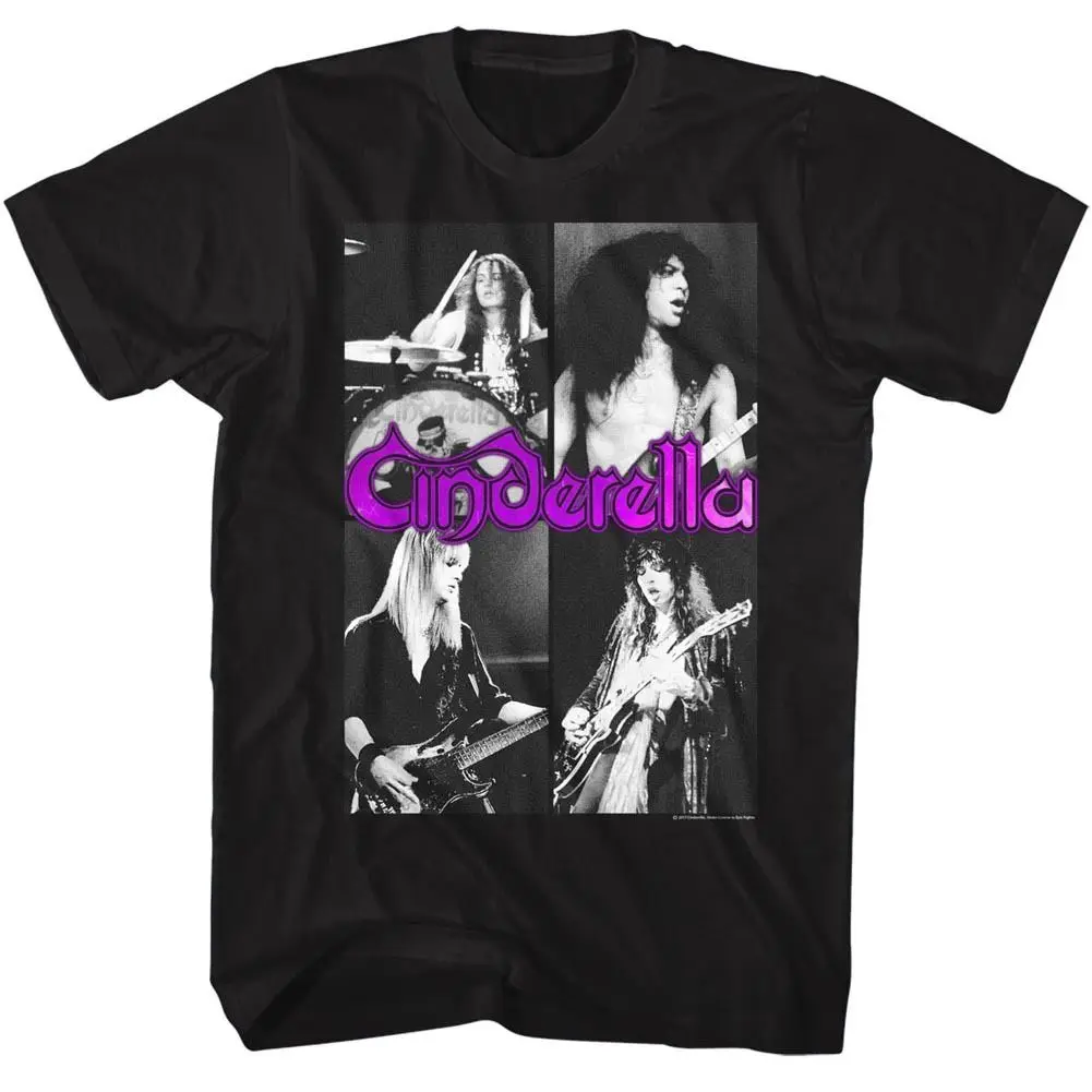 

Cinderella 4 Individual Band Photos Adult T Shirt Rock MusicCute T shirts Man