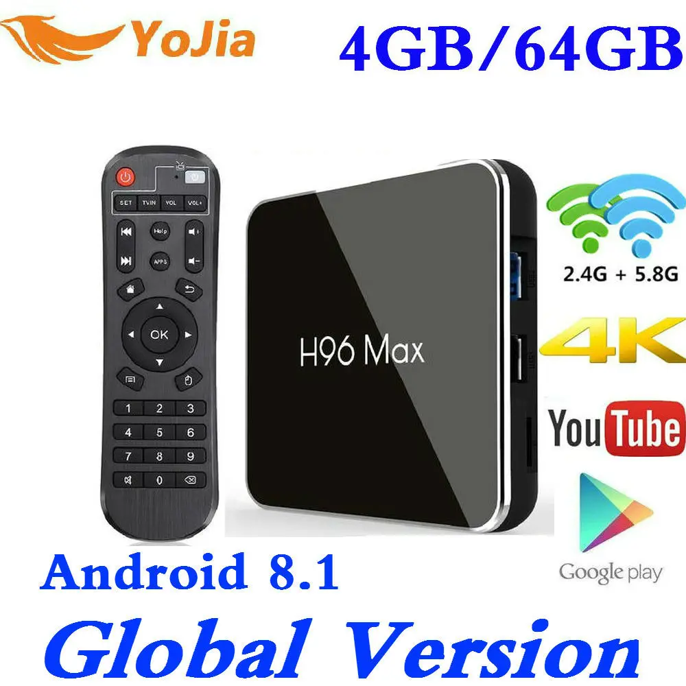 4G RAM 64G Android 8,1 caja de TV H96 MAX X2 Amlogic S905X2 Smart 4 K Media Player 2,4G y 5G Wifi PK X96 max H96MAX Set Top Box Youtube - 1