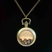 2017 Nova Biblioteca de um Livro é uma Drem Que Você Tem em Suas Mãos Os Livros Antigos Cabochon Foto relógio de bolso livros do vintage relógio de bolso