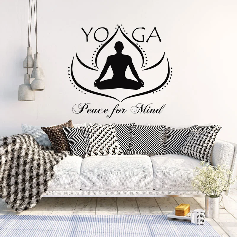 

YOYOYU Vinyl Wall Stickers Yoga peace for mind Removeable Decal Bedroom Living room GYM Home Decoration Art Poster ZX420