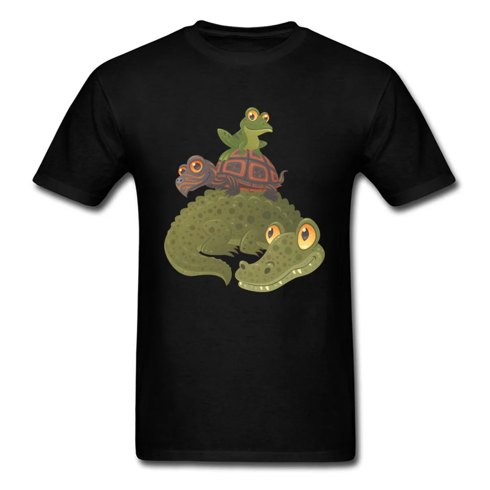 

Funny T-Shirt For Men Crocodile Turtle Frog Swamp Squad Relativity Tshirt Summer Fall Round Neck Cotton Fabric T Shirts Group