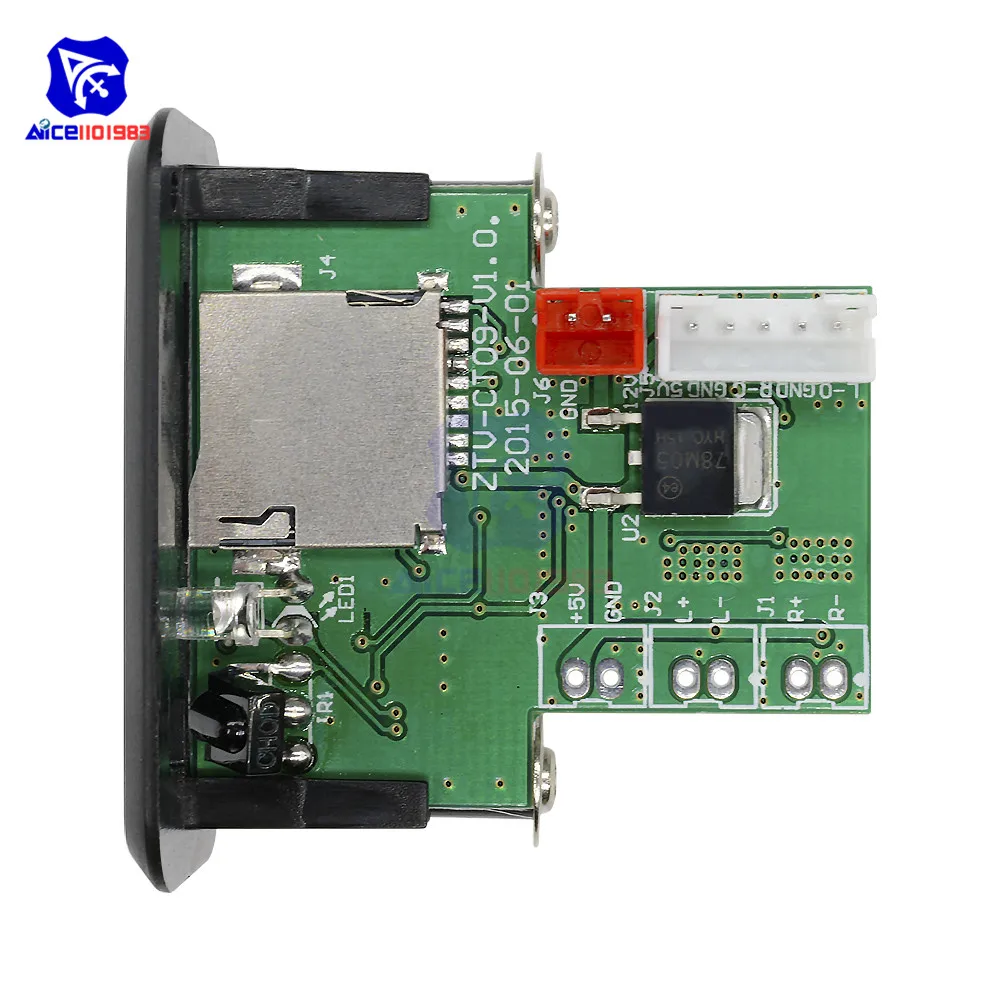 Автомобильный мини mp3 декодер 5 В/12 В плата с USB интерфейсом TF U Disk Reader плеер модуль