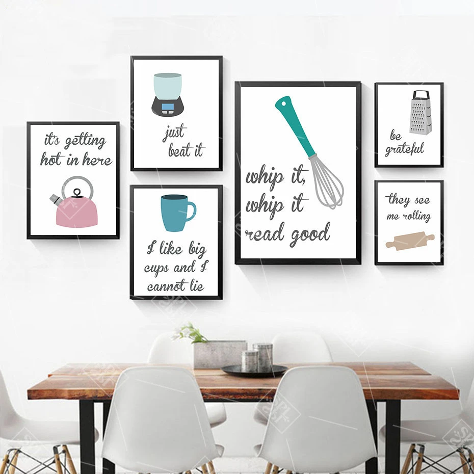 Kitchen Canvas Art Posters Humorous Joke Quotes Art Painting Tableware Posters Abstract Cartoon Wall Art Pictures For Restaurant Painting Calligraphy Aliexpress