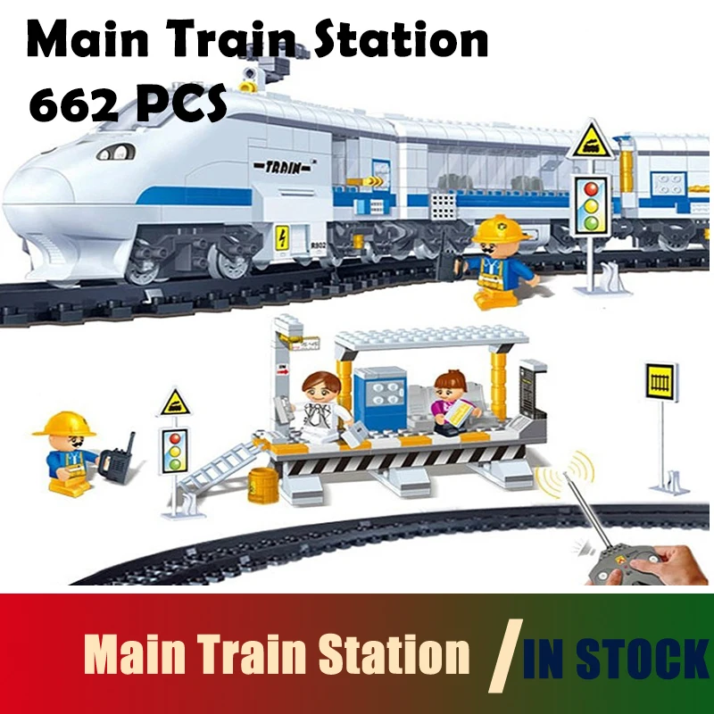 

Compatible city Model building block set Main Train Station 3D Construction Brick Educational Hobbies Toys for Kids