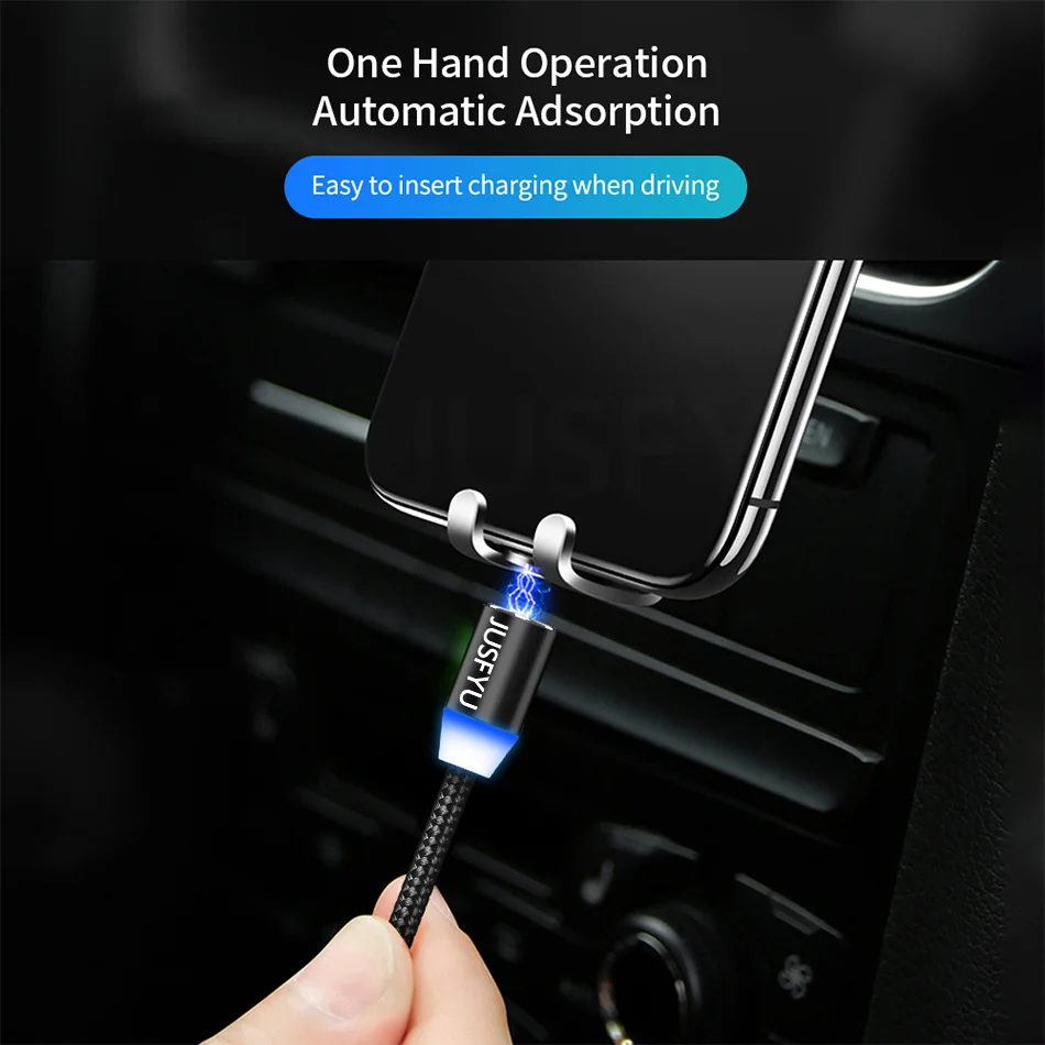 LED الإضاءة المغناطيسي كابل شحن ل فون XR XS ماكس X 8 7 6 زائد الهاتف المحمول المغناطيس شاحن المصغّر usb كابل نوع C سلك