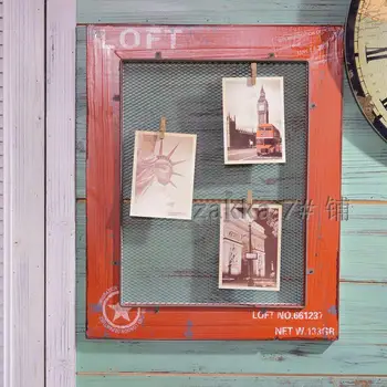 

LOFT French country style retro to do the old decorative wall decoration Mural photo folder listed notes board