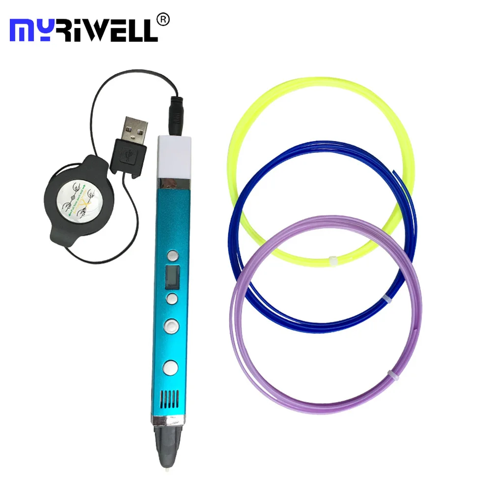 

Myriwell 3d drawing pens RB-100C ABS Filaments 3D Pen 1.75mm ABS/PLA Children Best Intelligence Education Gifts 3D Doodle Pen