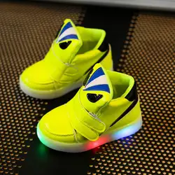 Детская Обувь с легким Chaussure LED Enfant Демисезонный новый мультфильм LED обувь для девочек спортивные дышащие Обувь для мальчиков Спортивная