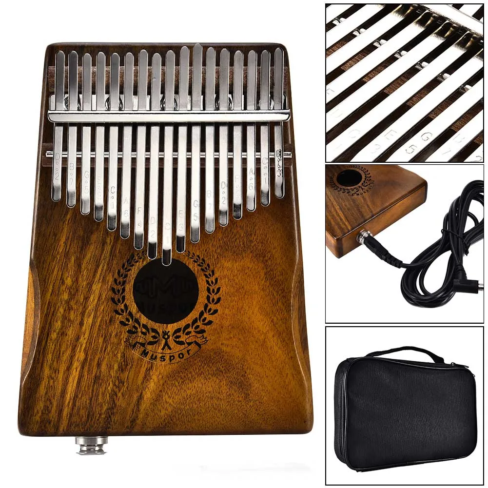 Красное дерево 17 ключ калимба Mbira большого пальца пианино с звукоснимателем и T8