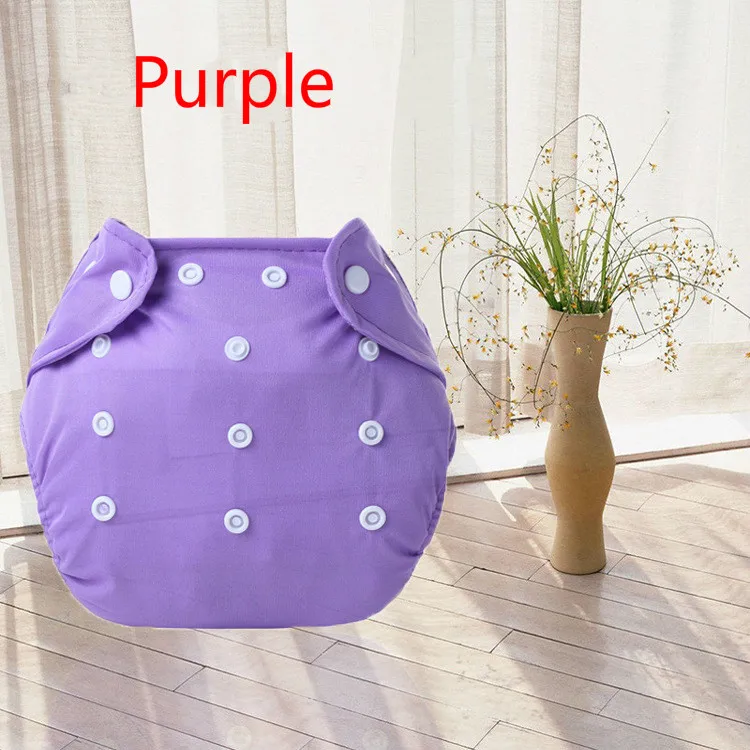 Newborn New Washable Eco-Friendly Cloth Diaper Adjustable Nappy Reusable Cloth Diapers Fit 0-2years 3-15kg baby - Цвет: purple