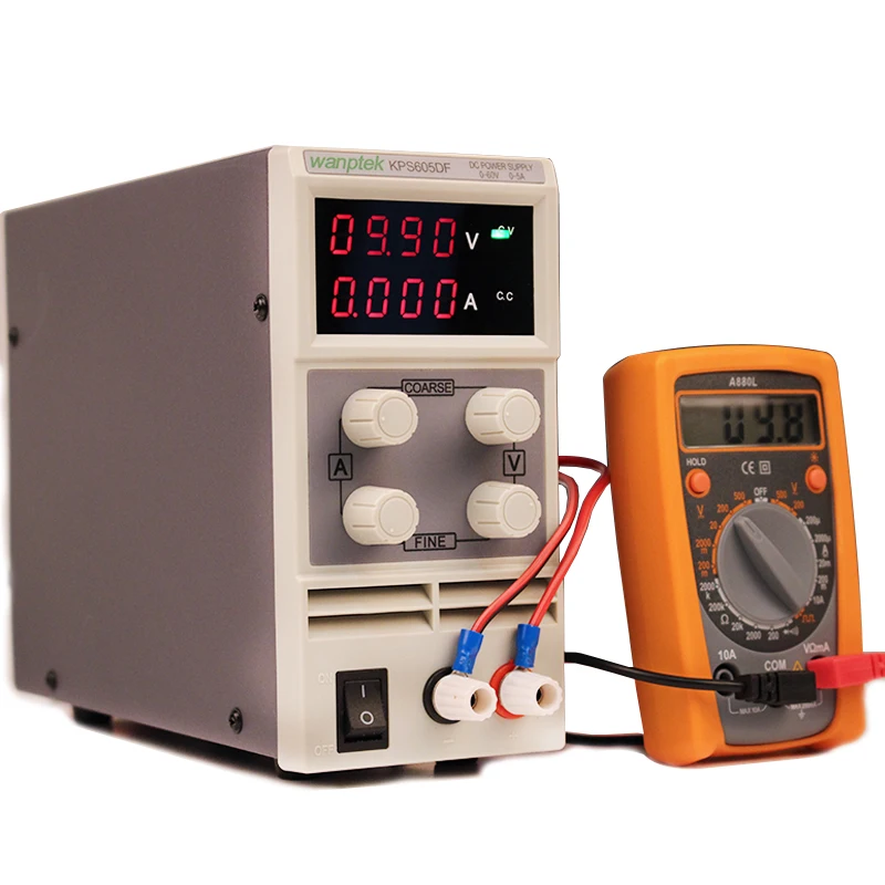 

Wanptek Power Supply Single Channel LED Digital 4 Digits display Adjustable Mini Switch DC Power Supply KPS605DF