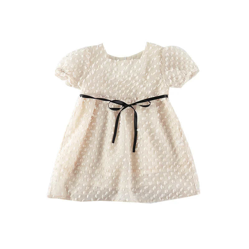 

Girls Dress Elegant Summer 2019 New Cotton Gauze 3D Stereo Jacquard Small Children Vestido Baby Girl Princess Dresses GDR674