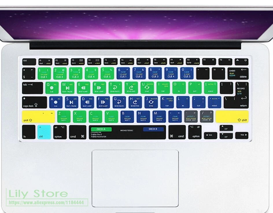 Евро США Traktor Kontrol S4 горячие клавиши силиконовые клавиатуры Обложка кожа для Macbook
