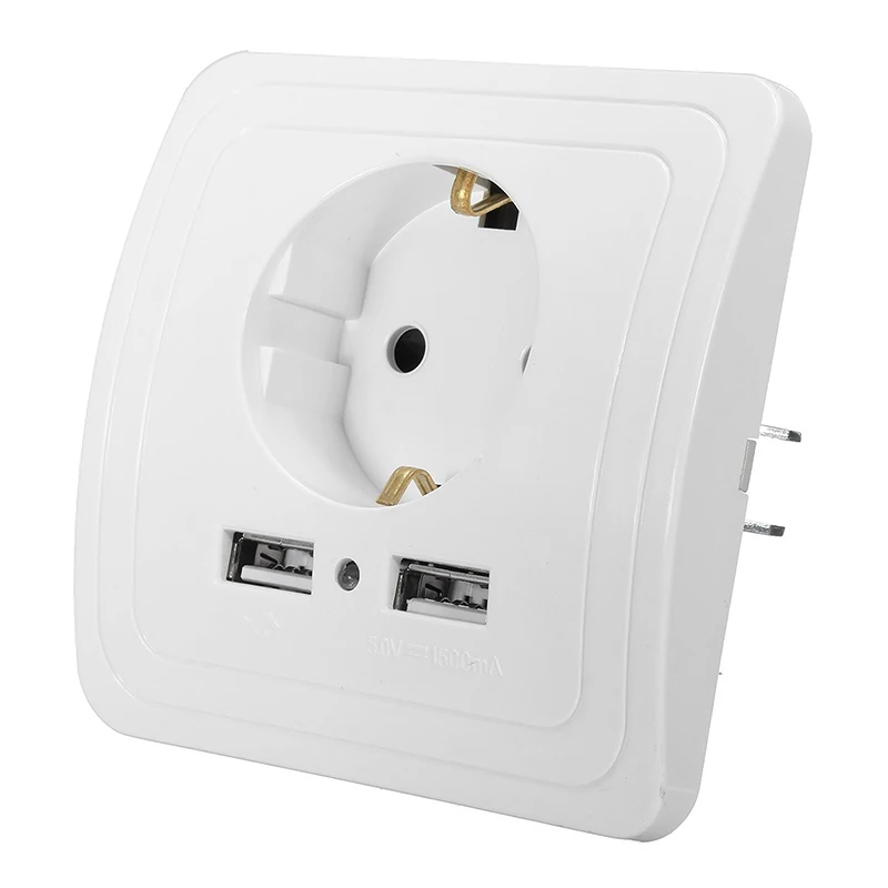 Розетка с Usb настенной розеткой 5 в 2 а двойная настенная розетка EU порты зарядное