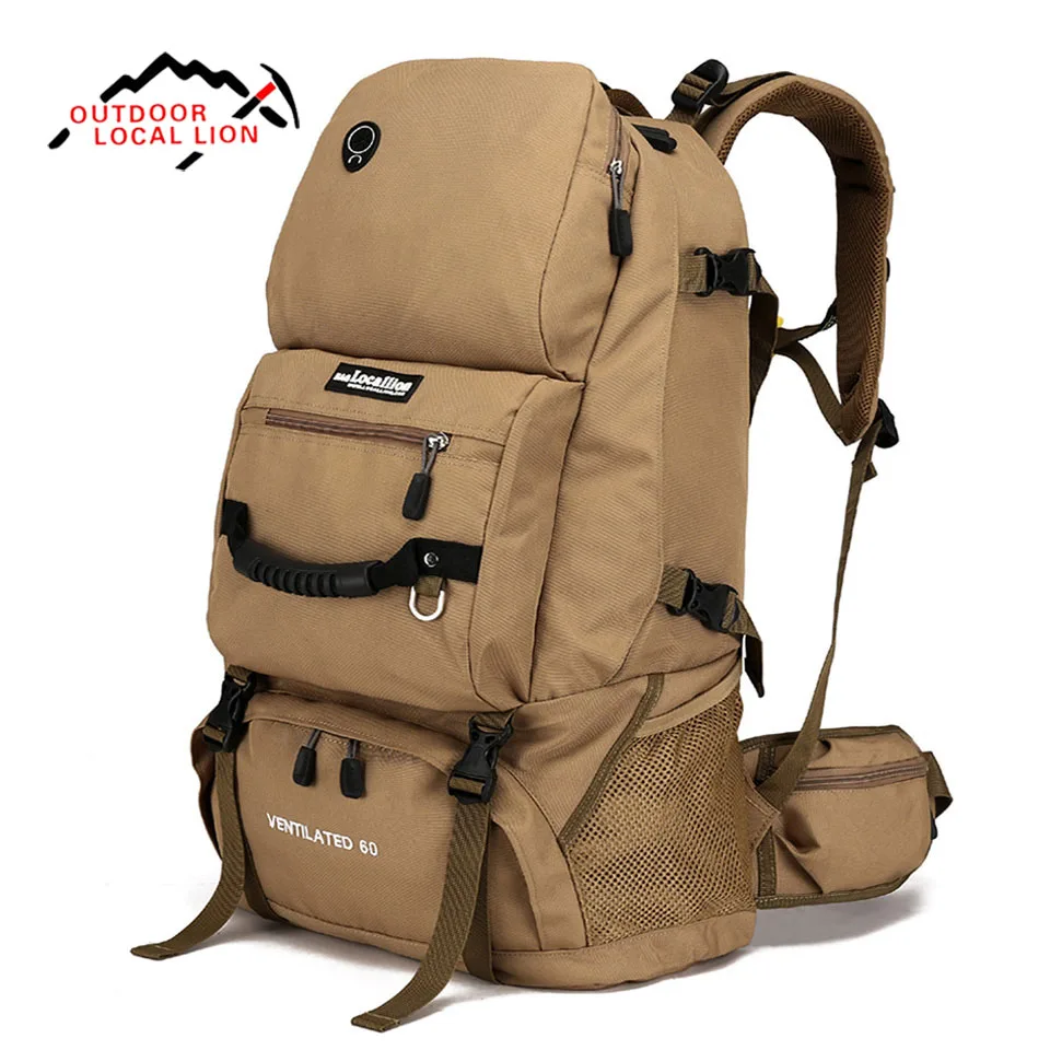 LOCAL LION 60L Outdoor Mountainteering Backpack Men Sports Climbing Bag