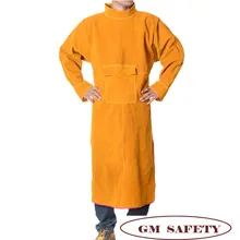 Мужская Рабочая коровья кожа Комбинезон огнестойкая кожаная сварочная одежда с карманом для мужчин/женщин для работы по дереву NL003