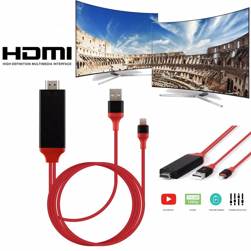 

8 Pin to TV HDTV HDMI Mirroring Cable AV Adapter Data Cables For Android