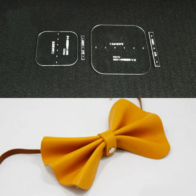 

DIY handmade leather bow hanging pendant pattern acrylic durable version laser cutting template