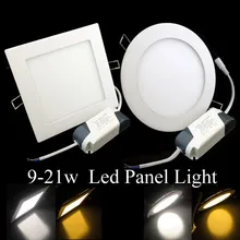 Ultrthin 9 Вт, 12 Вт, 15 Вт, 18 Вт, светодиодная круглая Светодиодная панель/квадратный Форма 110 v 220 В со светодиодной подсветкой и SMD2835 потолочный светильник Теплый Холодный белый CE и UL