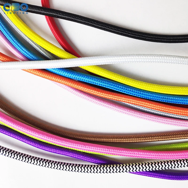 2*0.75mm Electrical Wire Pendant Lamp Cable Twisted Textile Overhead Cord Edison Pendant Light Wire   2m/5m/10m Multiple Colour