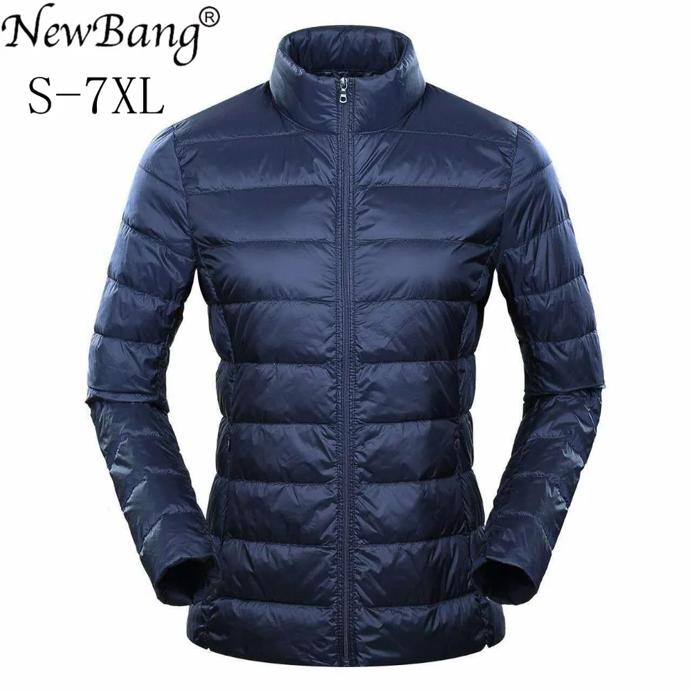 Koop NewBang Merk 6xl 7XL 8XL Plus Ultra Licht Donsjack Vrouwen Eend Donsjack Veer Lichtgewicht Windjack Warm Dunne Jassen