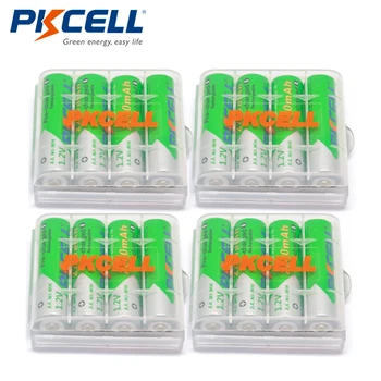 

16Pcs*PKCELL AA 1.2V 2200mAh Ni-MH Rechargeable Batteries 1.2 Volt 2A Low self-discharge Baterias Bateria+ 4pcs Battery Boxes