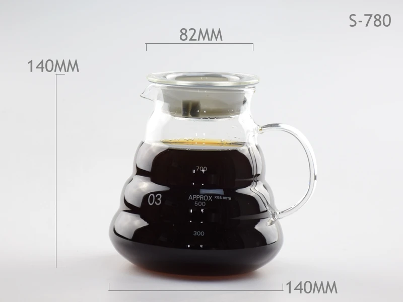 V60 капельного Limited 1 шт. Горячие Кофе Dripper Стиль сервер чайник 300 мл 600 мл 780 мл Чай горшок термостойкие Стекло укомплектованный Ciq