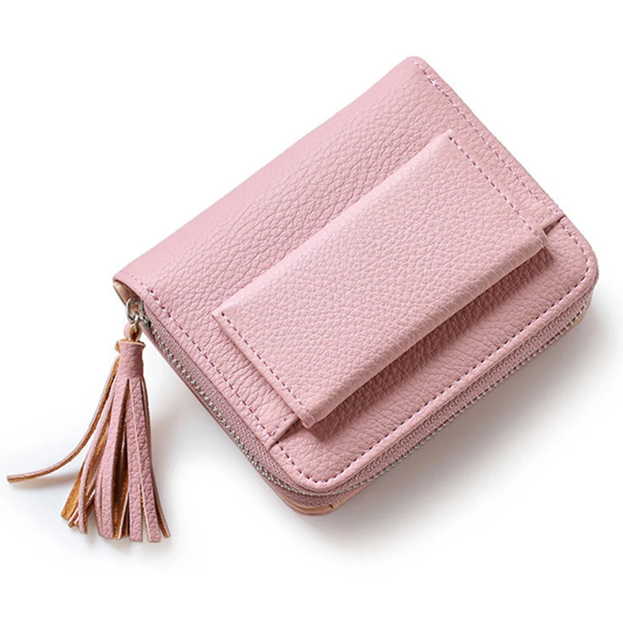 Best buy ) }}Hot Sale Fashion Short Tassel Women's Wallets Lady Mini Card Holder Wallet Female Credit Card