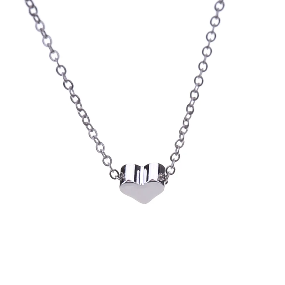 Цепочка серебряного цвета с подвеской в виде сердца|necklace heart|heart necklacesilver heart |