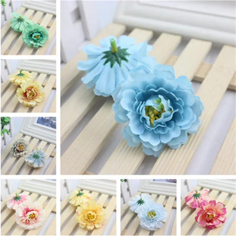 

10 pcs a pack of Wedding Wreath Home Decoration Artificial Flower Silk Flower Pink Flower Simulation Sunflower Hat 5.8 cm