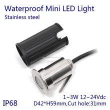 12 В IP68 Водонепроницаемый светодиодный светильник из нержавеющей стали для подводного плавания, лампа 3 Вт для спа-сауны, озера, двора, пруда, фонтана, светильник, лампа