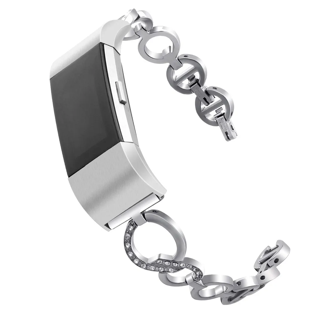 

SmartWatch Smart watch Strap Smartband mi band Replacement Small Metal Crystal Watches Band Wrist For Fitbit Charge 2 Wristband