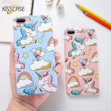 KISSCASE Единорог рисунком чехол на айфон 8 7 6S 6 X XS Max XR Cute Case телефон чехлы для iPhone 8 7 6S 6 Plus Жесткий PC задняя крышка аксессуары 10 Милый Девчушки чехол для iPhone X 5S SE 5 10