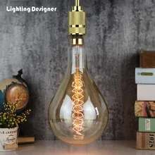 Винтажный светильник Эдисона большого размера PS52 A160, декоративная лампа накаливания E27 220 в 60 Вт, антикварная ретро лампа Эдисона