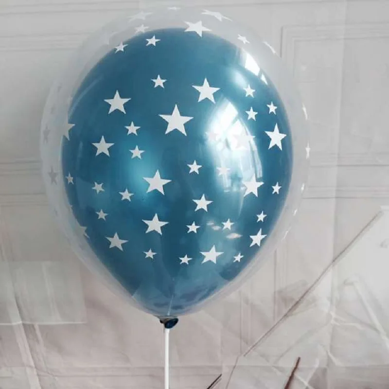 100 шт 3,2 г 12 ''круглые прозрачные Звездные воздушные шары жемчужные латексные гелиевые шары для дня рождения для свадьбы или «нулевого дня рождения» вечерние украшения