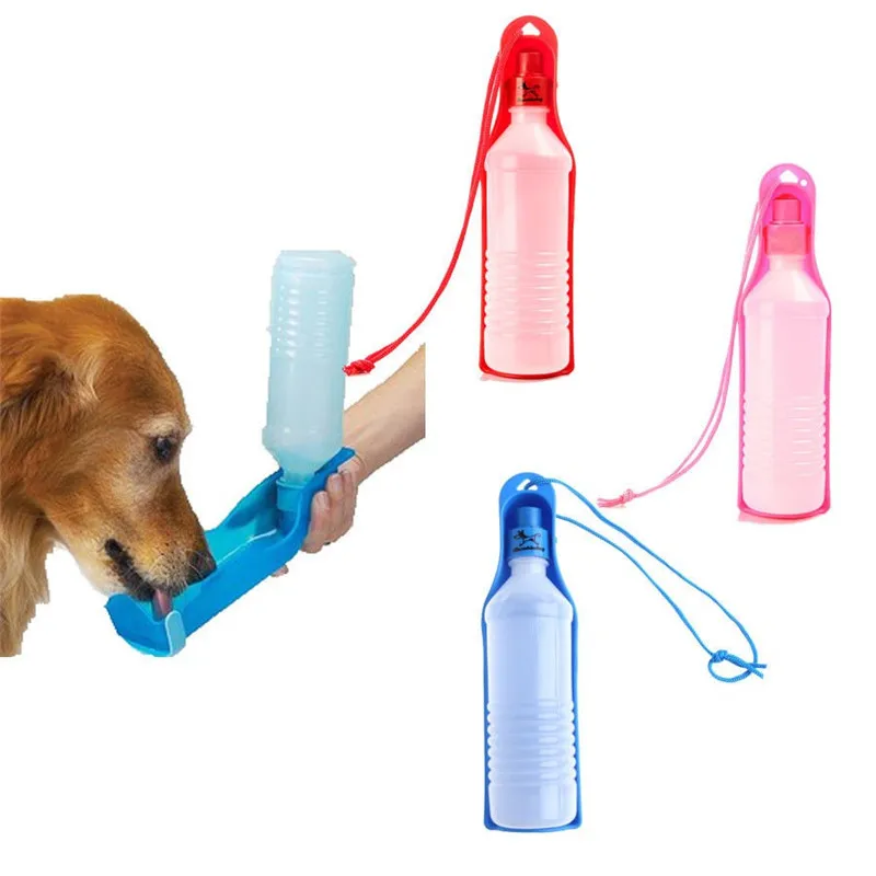 500ML Plastic Foldable Pet Dog Cat Travel Water Drinking Feeder Bottle