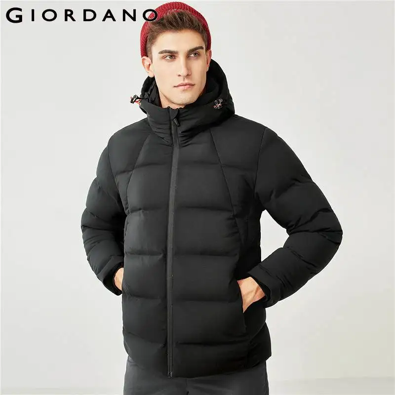 Giordano мужской пуховик из утиного пуха с капюшоном данная модель имеет широкий