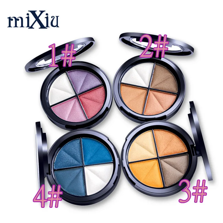 MIXIU Профессиональный макияж бренд 4 цвета Тени для век Палитра мерцающий Белый Цвет телесный Тени Палитра Высокое качество