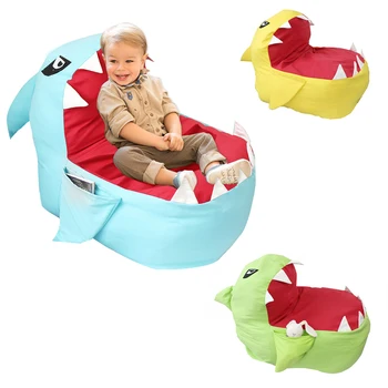 

Shark animal cartoon New Creative Modern Storage Stuffed Animal Storage Bean Bag Chair Portable Kids Clothes Toy Storage Bags