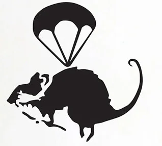 Настенные наклейки с изображением крысы Бэнкси на стену 45*46 см|wall sticker|banksy wall