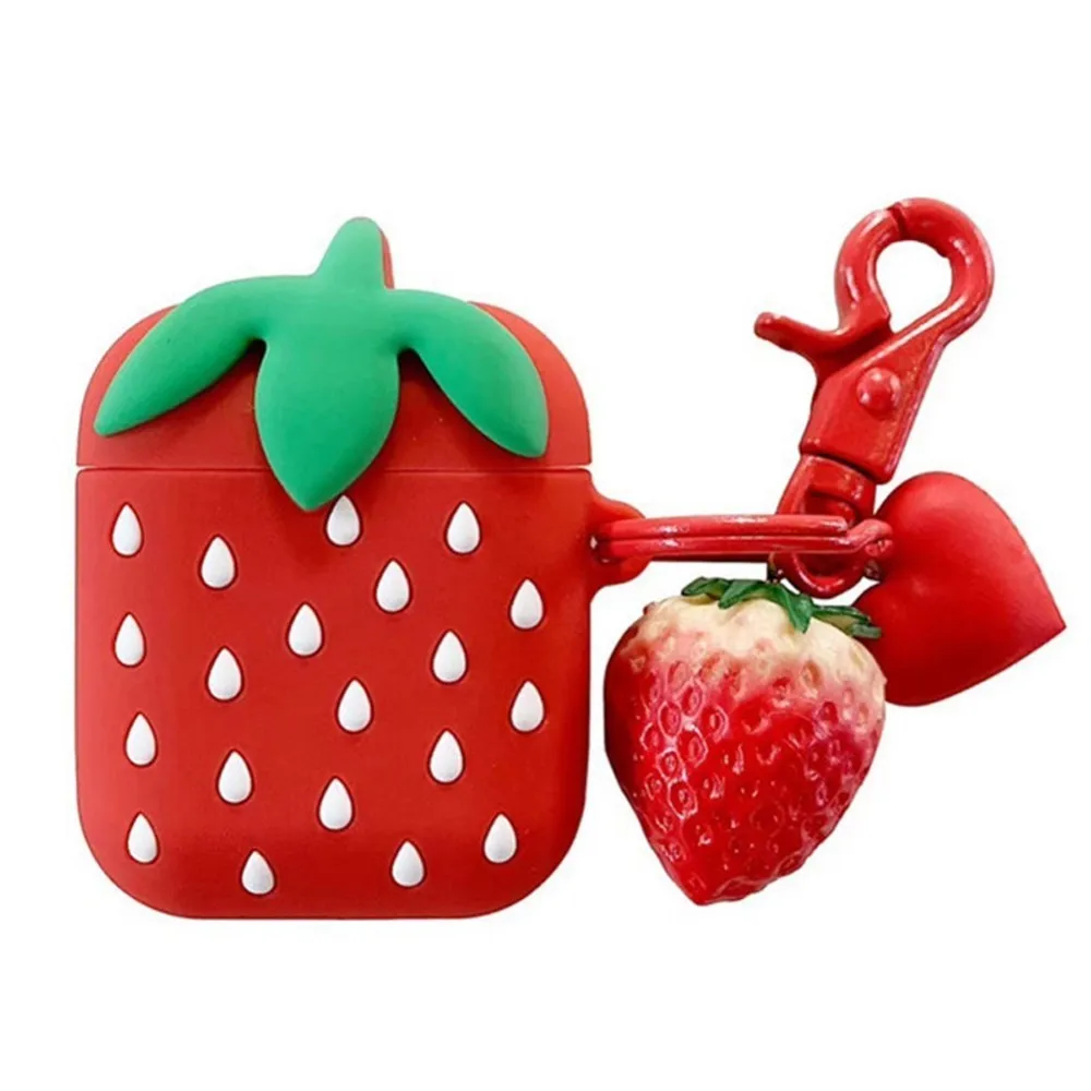 Силиконовый чехол Airpods для Apple аксессуары клубника кактус Carota Ананас Стиль милый