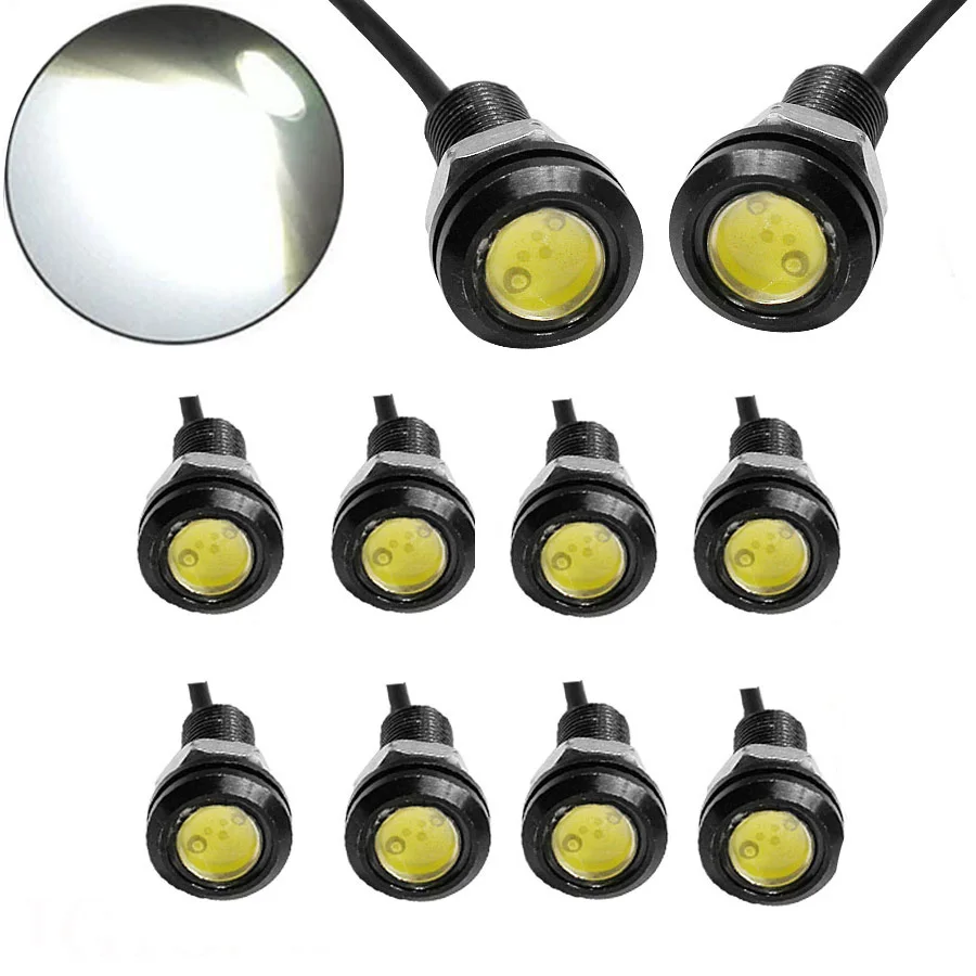 10 шт./лот 3 Вт LED 18 мм DC12V Eagle Eye Light Автомобильная противотуманная DRL дневная