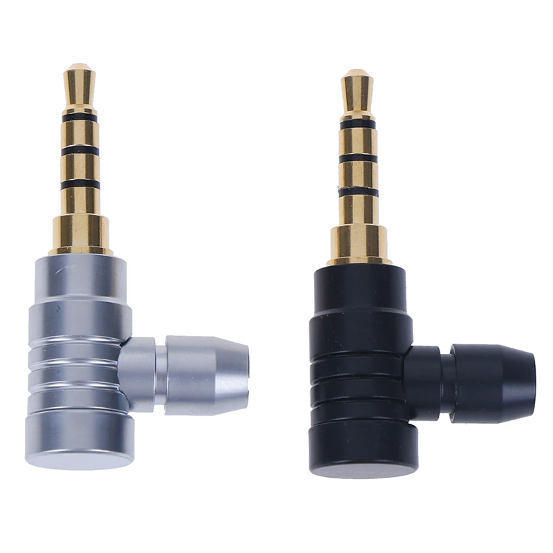 

90 Degree Right Angle Male Jack Plug 4 Pole 3.5mm Stereo Audio Adapter Converter
