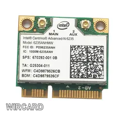 WIRCARD ноутбук беспроводная сетевая карта LAN для Intel Centrino Advanced-N 6235 6235 ANHMW 300 Мбит/с Wi-Fi Карта Bluetooth 4,0 Половина мини PCIe