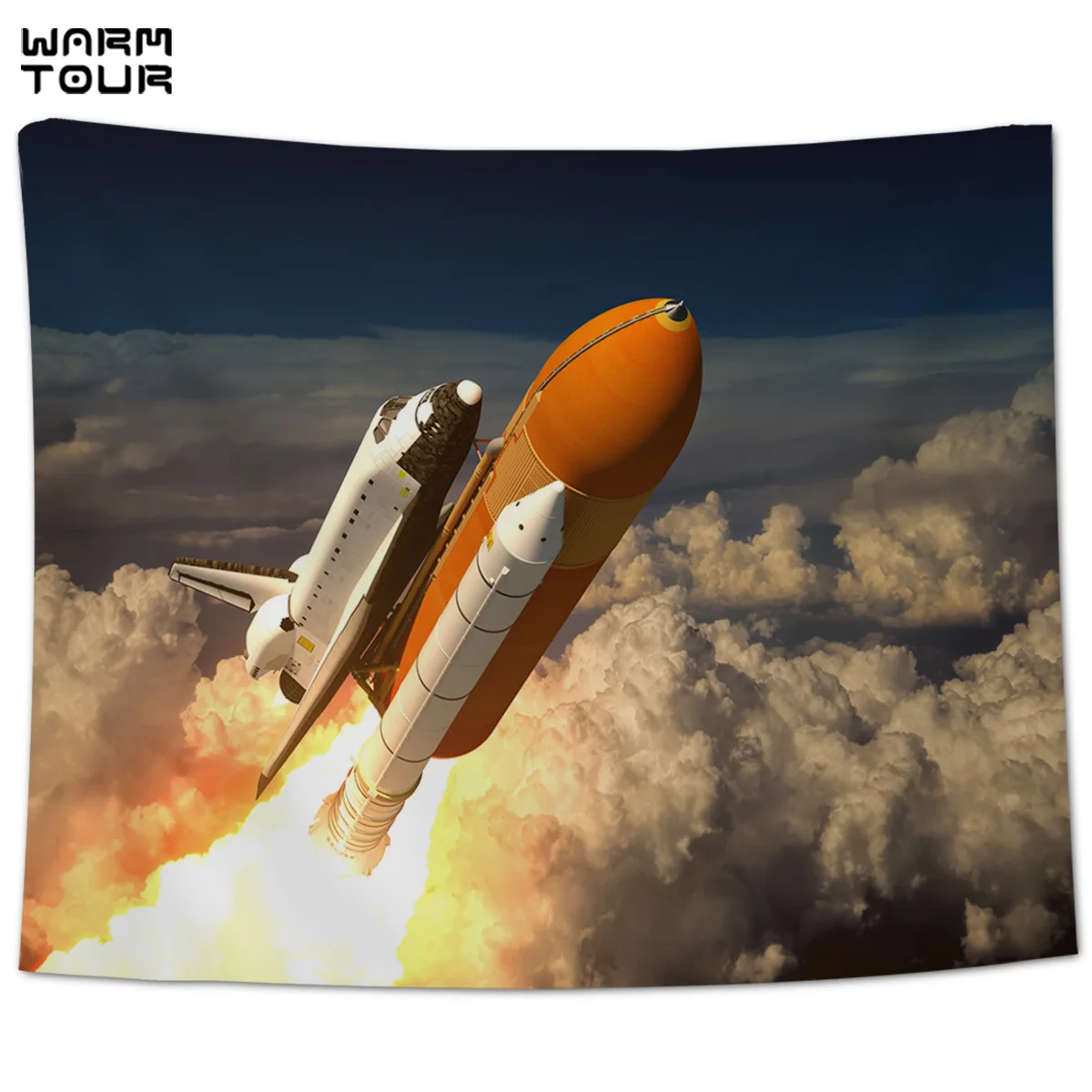 

WARMTOUR Tapestry Space Shuttle Emission Wall Tapestry Home Decor Polyester Beach Towels